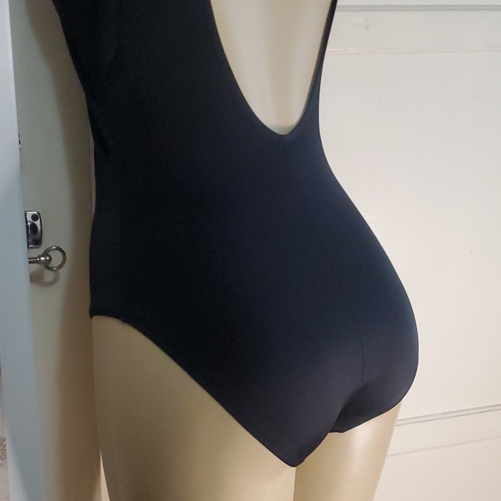 Pour Moi Black Lace-Up Front One Piece Swimsuit Size Uk 16 US 12 - Picture 6 of 9